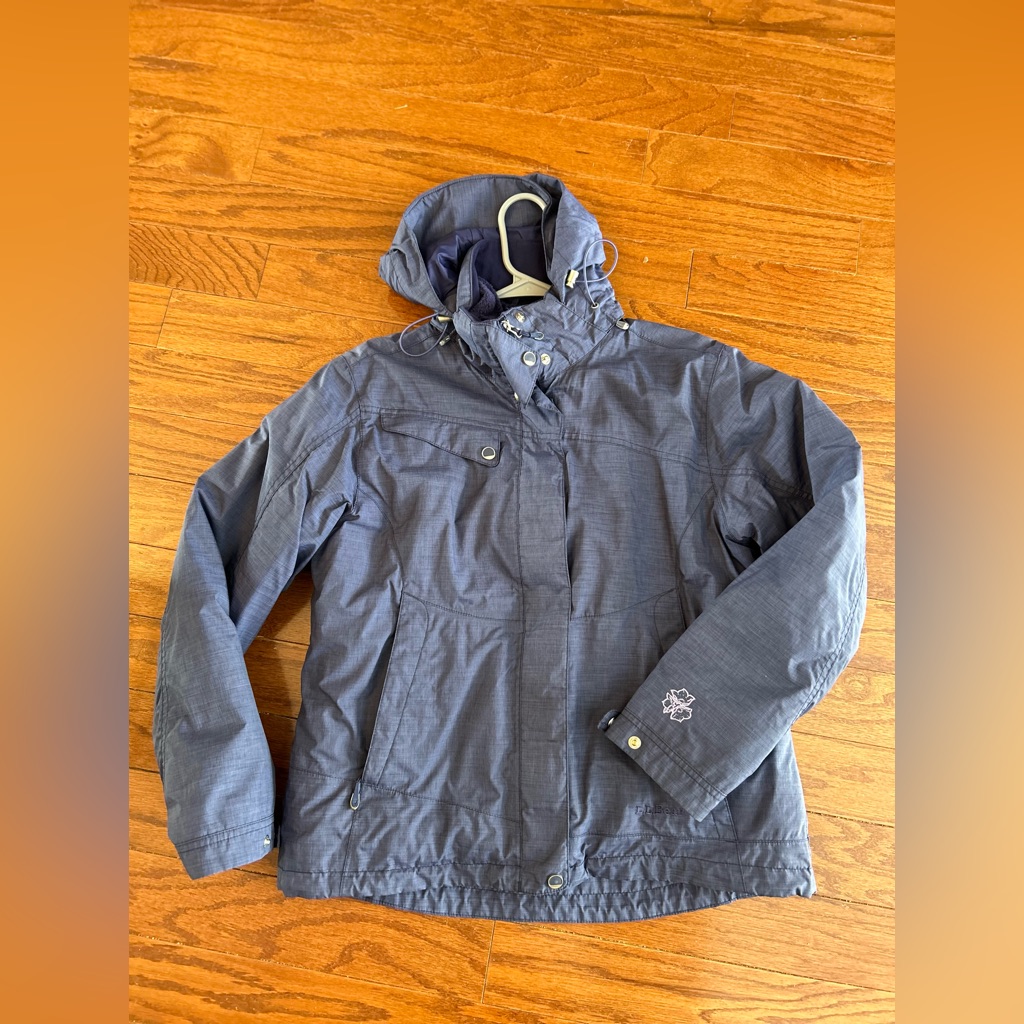 Ll Bean 3 In 1 System Jacket Quilted Liner Hooded Blue Ski Rain Coat Size S